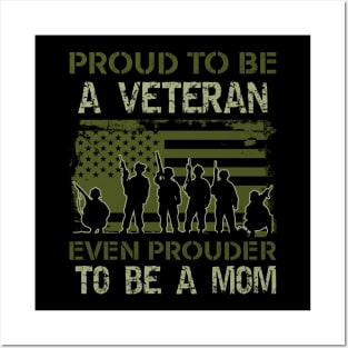 Proud To Be A Veteran Mom - patriotic- USA Posters and Art